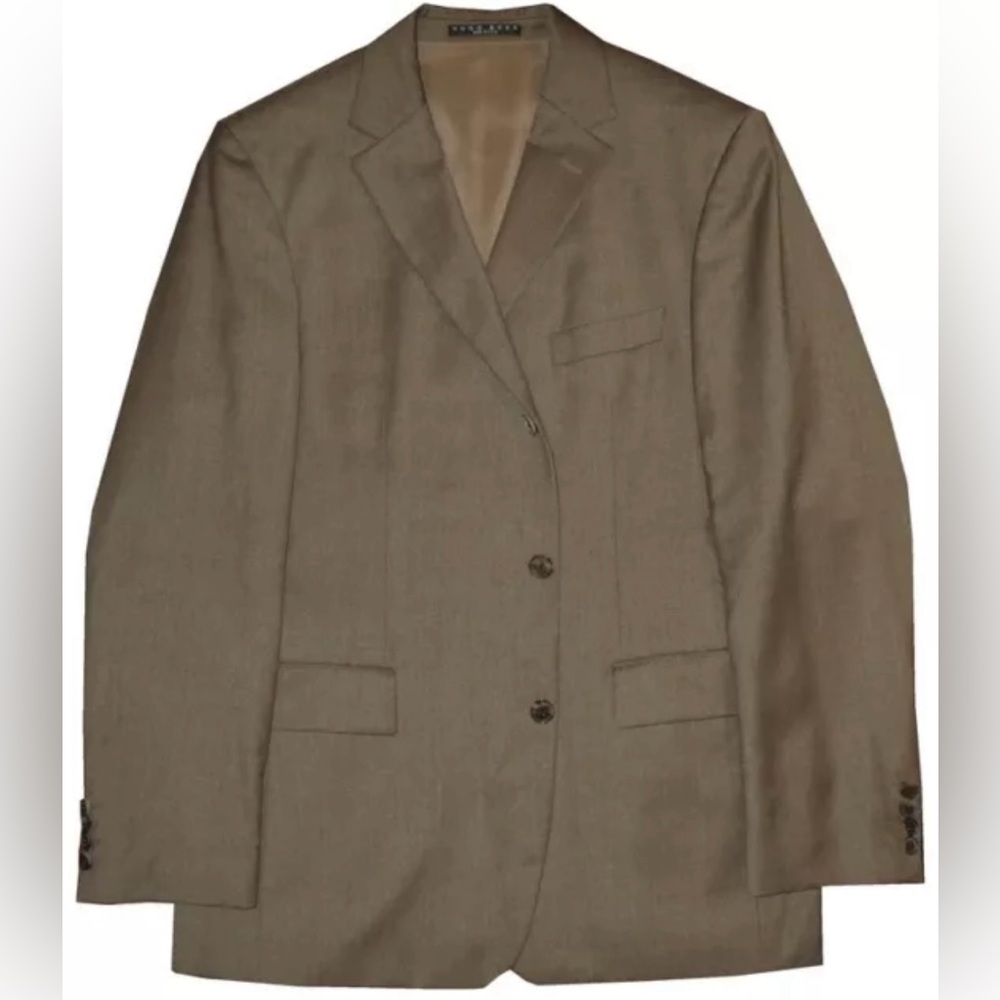 HUGO BOSS SPORT COAT JACKET 42R/44R 42/44 R FLANNEL BLACK LABEL ROLLING 3 BUTTON